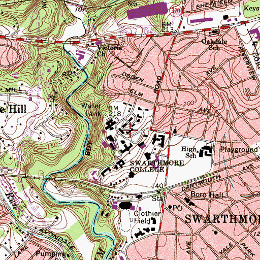 Topographic Map of Trotter Hall, PA