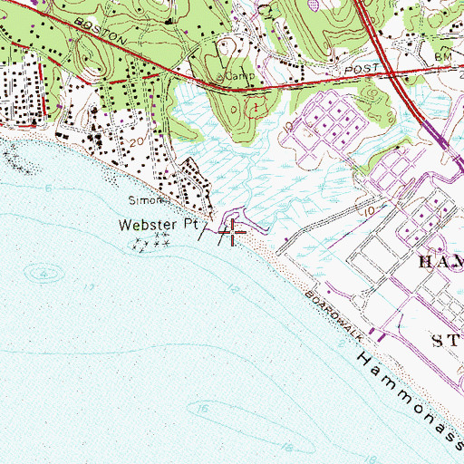 Topographic Map of Toms Creek, CT
