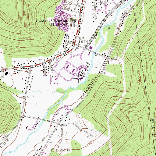Topographic Map of Gertrude Stein House, PA