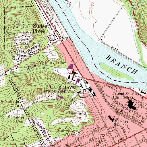 Topographic Map of Thomas Annex, PA