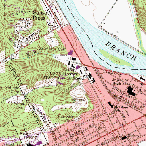 Topographic Map of William R North Hall, PA
