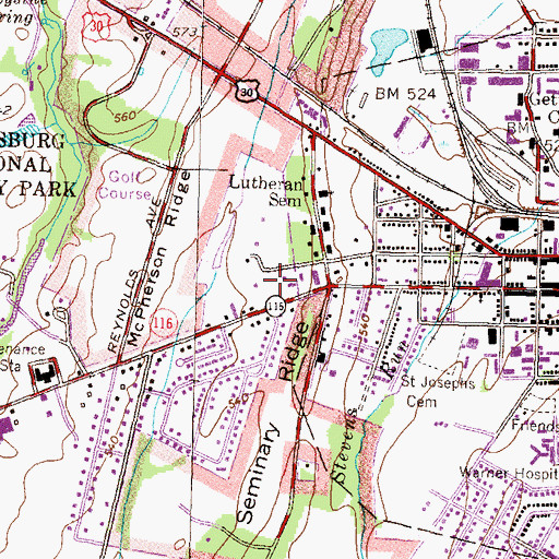Topographic Map of Stuempfle Hall, PA