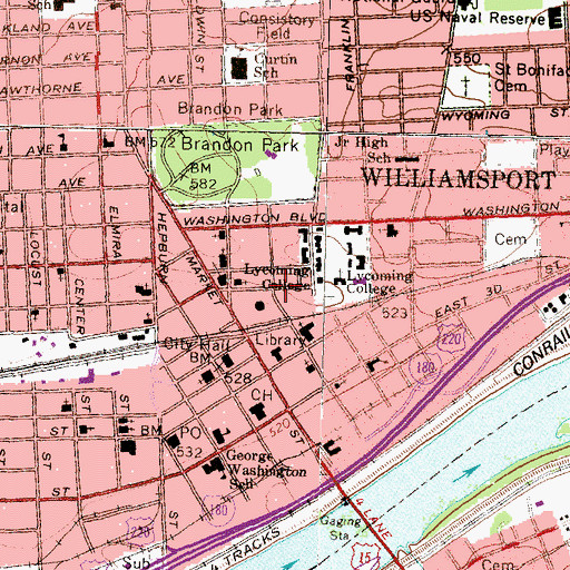 Topographic Map of Detwiler Planetarium, PA