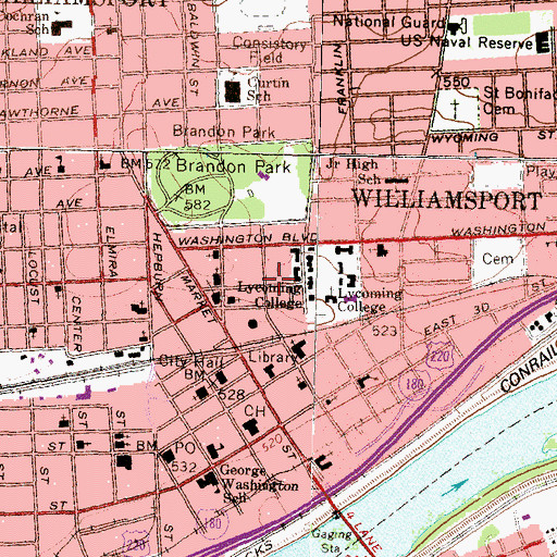 Topographic Map of Heim Biology and Chemistry Building, PA