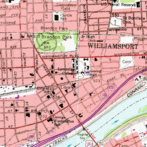 Topographic Map of John G Snowden Memorial Library, PA