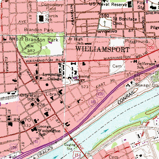 Topographic Map of Mass Communication Building, PA
