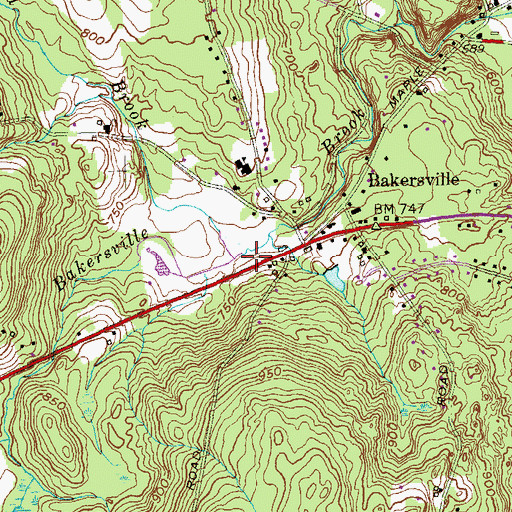Topographic Map of Torringford Brook, CT