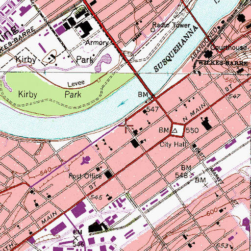 Topographic Map of William Evans Hall, PA