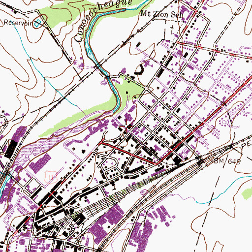 Topographic Map of Harmony Cottage, PA