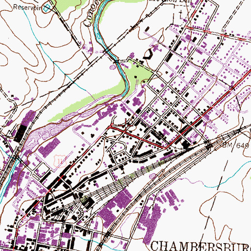 Topographic Map of Henry Riddle Hall, PA