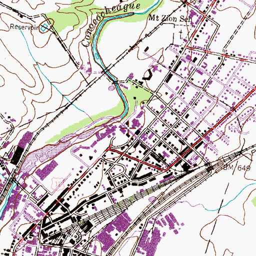 Topographic Map of John Stewart Memorial Library, PA