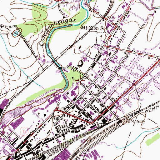 Topographic Map of The Hankey Center, PA