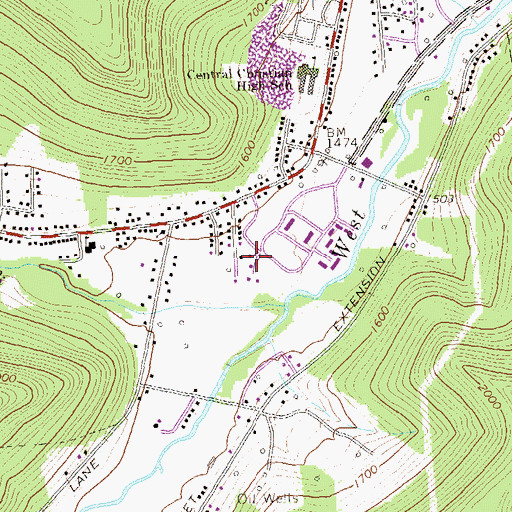 Topographic Map of Walt Whitman House, PA