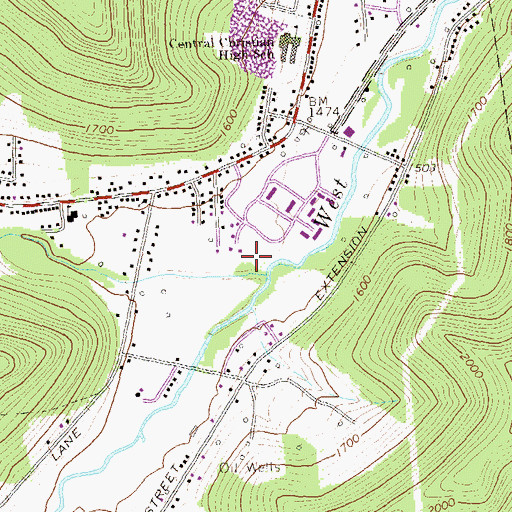 Topographic Map of Willa Cather House, PA