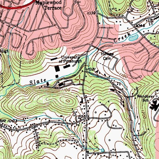 Topographic Map of Benjamin Franklin House, PA