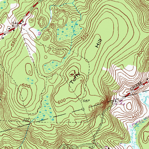 Topographic Map of Torry Hill, CT
