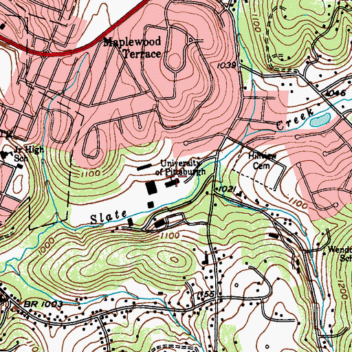 Topographic Map of Lyceum, PA