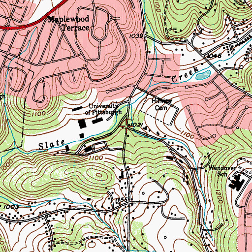 Topographic Map of Rossetti International House, PA