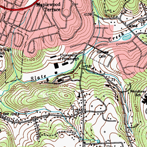 Topographic Map of Selene House, PA