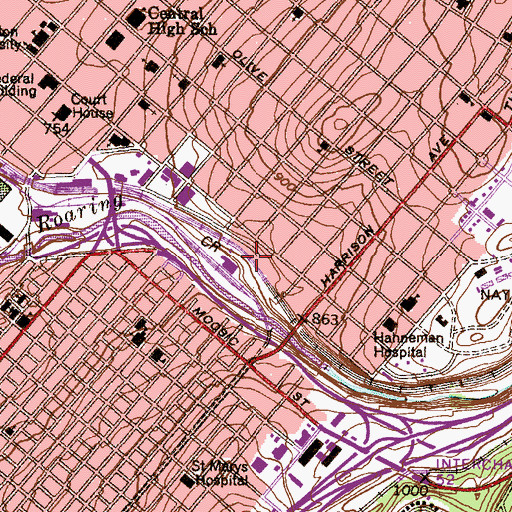 Topographic Map of DeNaples Fields, PA