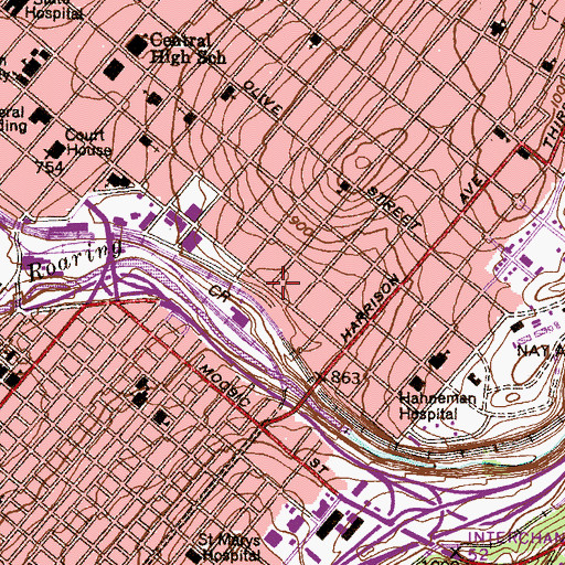 Topographic Map of Dorothy Day House, PA