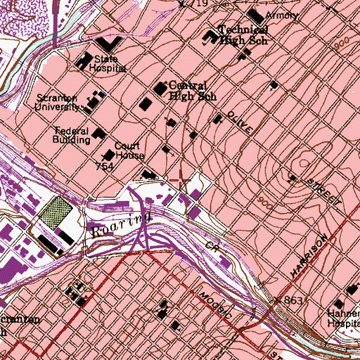 Topographic Map of Founder's Green, PA