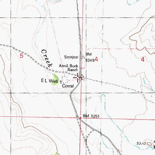Topographic Map of Anvil Rock Ranch, AZ