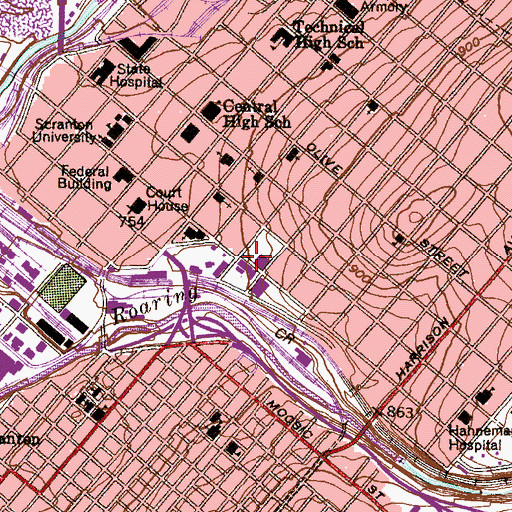 Topographic Map of Galvin Terrace, PA