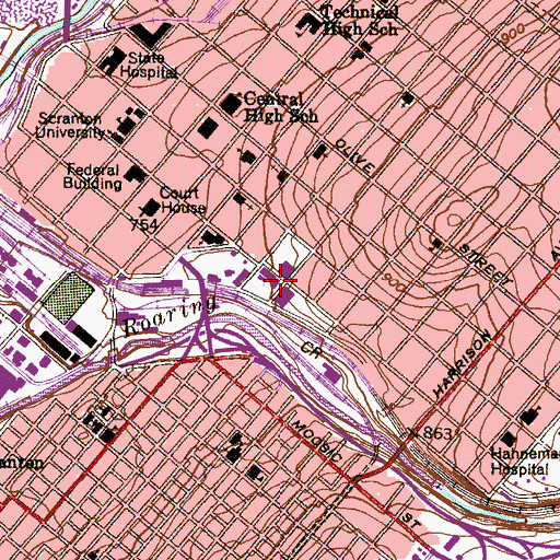 Topographic Map of Harper-McGinnis Wing, PA
