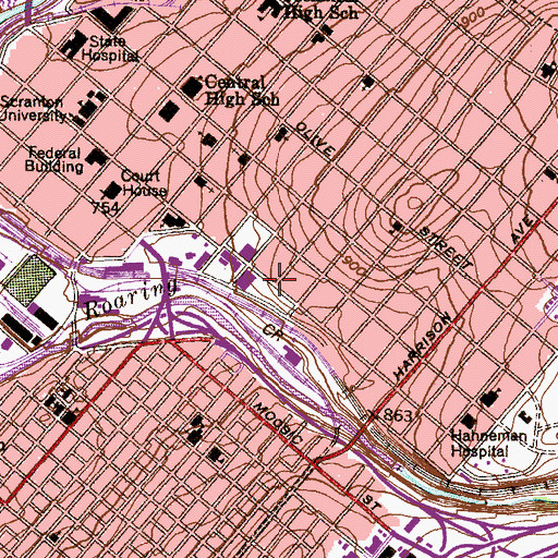 Topographic Map of Jacob and the Angel Sculpture, PA