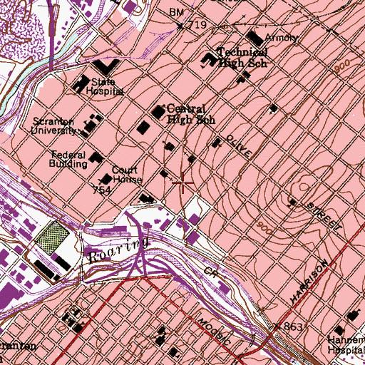 Topographic Map of Keating House, PA