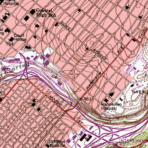 Topographic Map of Linden Plaza, PA