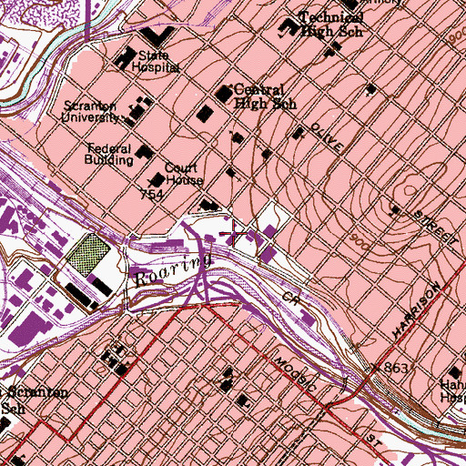 Topographic Map of Loyola Hall of Science, PA