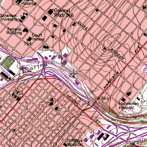 Topographic Map of Poly-Hi Solidur Park, PA