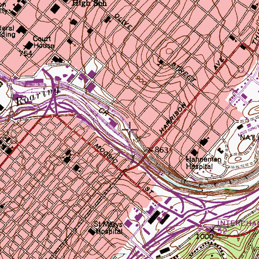 Topographic Map of Royal Courts at DeNaples Fields, PA