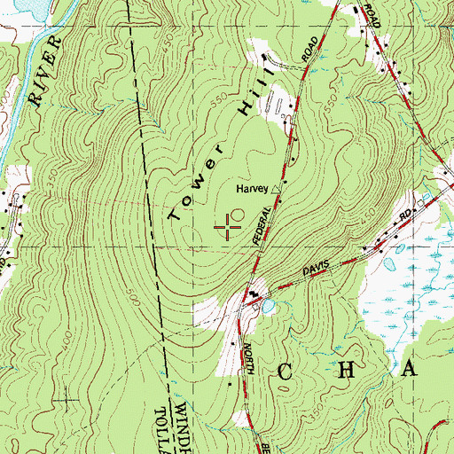 Topographic Map of Tower Hill, CT
