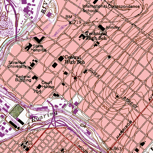 Topographic Map of Smurfit Arts Center, PA