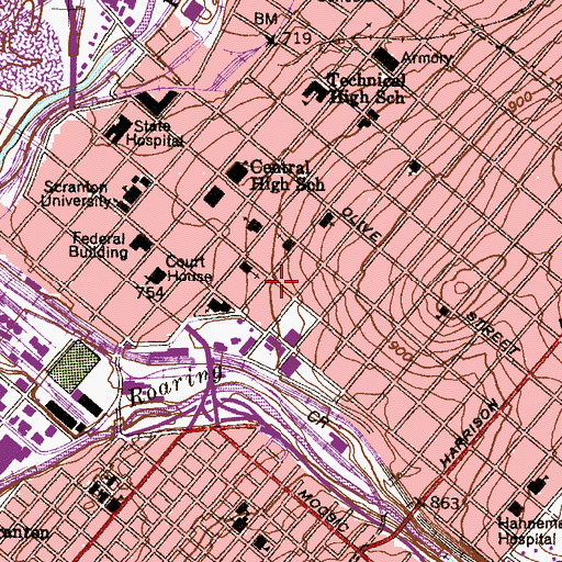 Topographic Map of Timlin House, PA