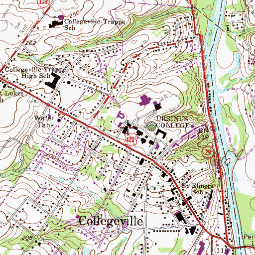Topographic Map of Doctor George E Pfahler Hall of Science, PA