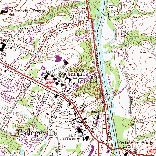 Topographic Map of Effie Brant Evans Hockey Field, PA
