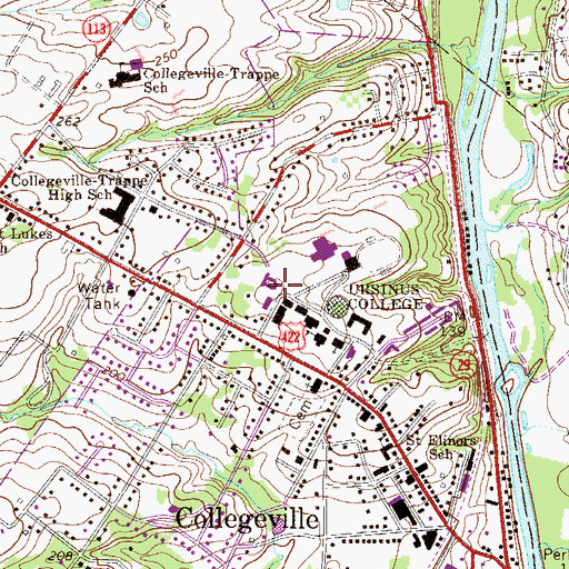 Topographic Map of Kaleidoscope Performing Arts Center, PA