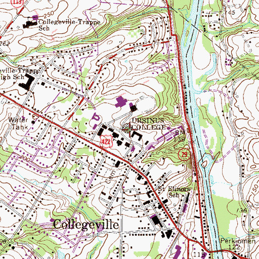 Topographic Map of Wismer Center, PA