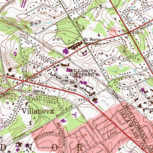 Topographic Map of Bernard Corr Hall, PA