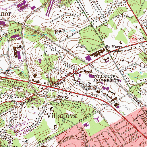 Topographic Map of Fedigan Hall, PA