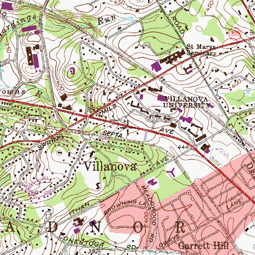 Topographic Map of Geraghty Hall, PA