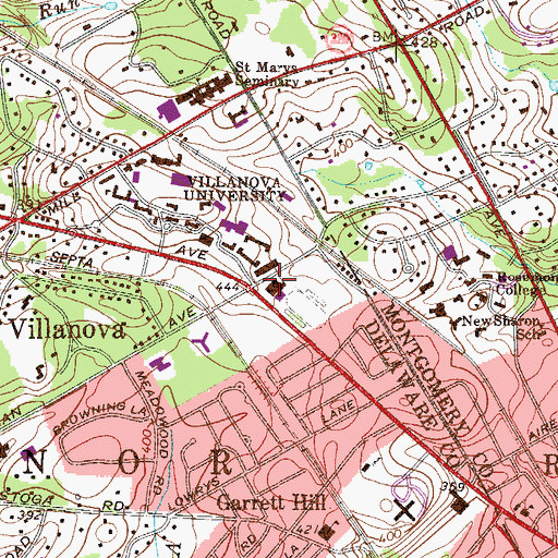 Topographic Map of Jake Nevin Field House, PA
