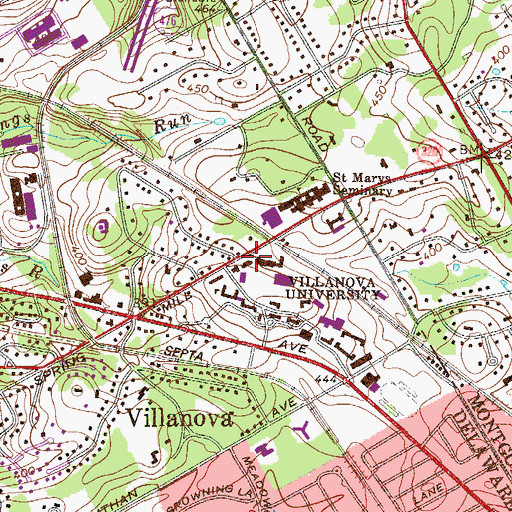 Topographic Map of John Barry Hall, PA