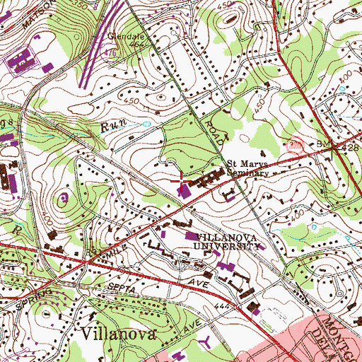 Topographic Map of Marguerite M Farley Hall, PA