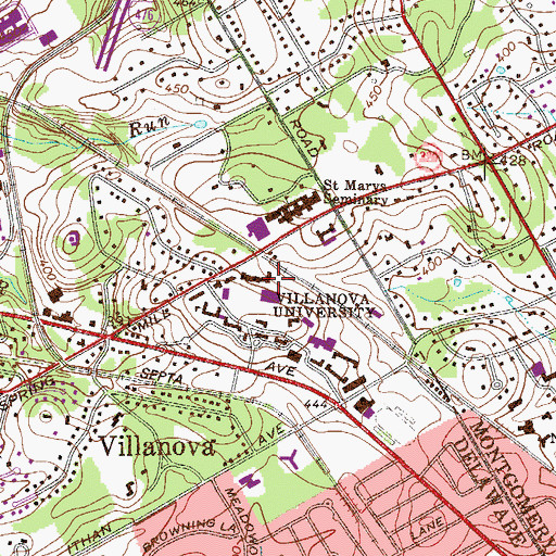 Topographic Map of Mendel Science Center, PA