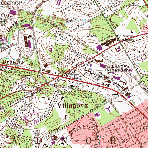 Topographic Map of Military Sciences Building, PA